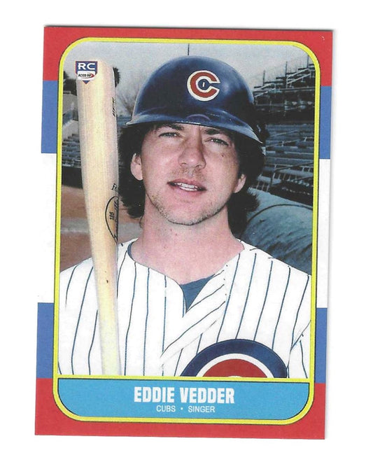 Eddie Vedder Pearl Jam ACEO Custom Reprint Novelty Card Made To Look Like A Vintage Fleer Baseball Card