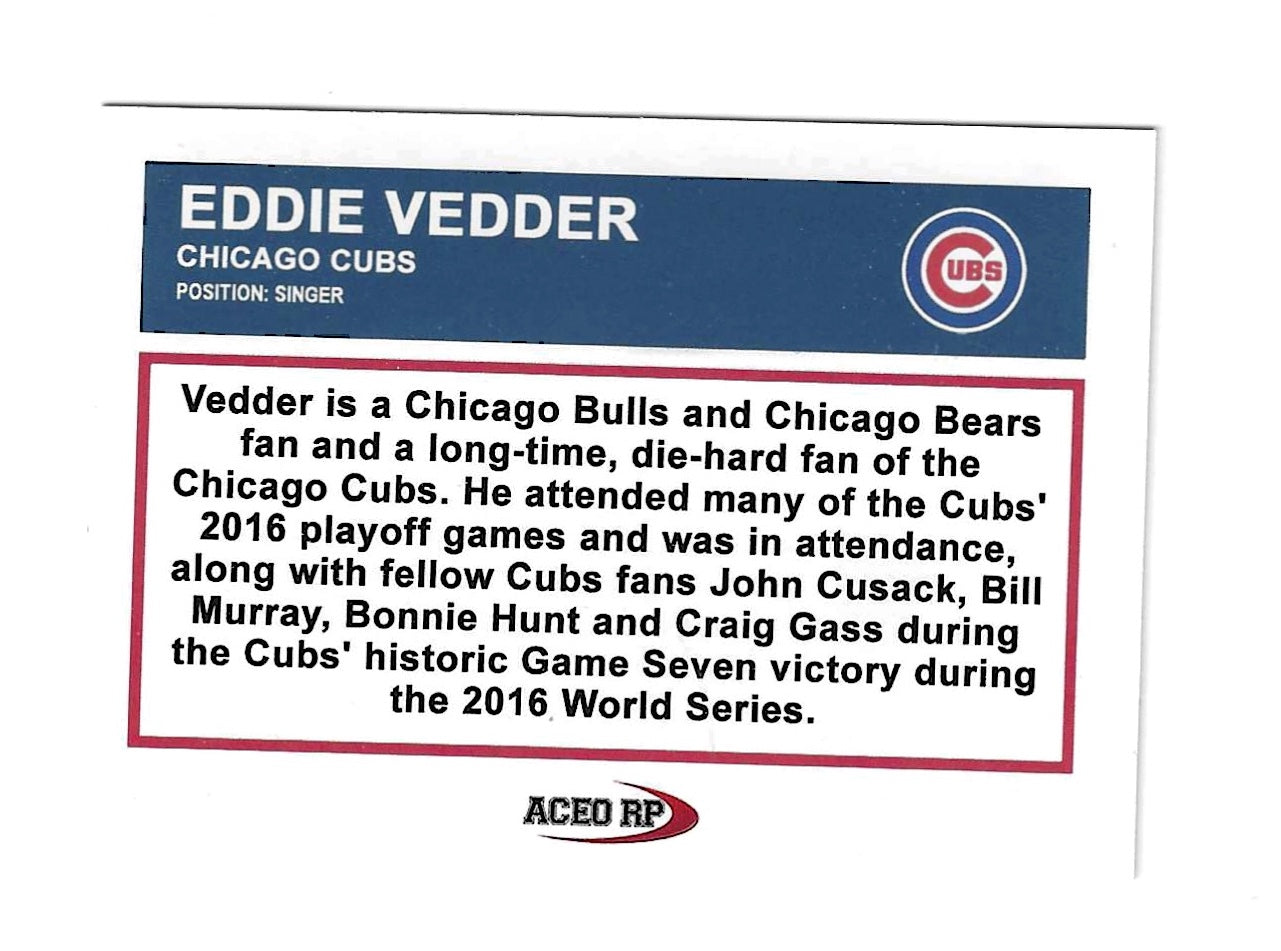 Eddie Vedder Pearl Jam ACEO Custom Reprint Novelty Card Made To Look Like A Vintage Fleer Baseball Card