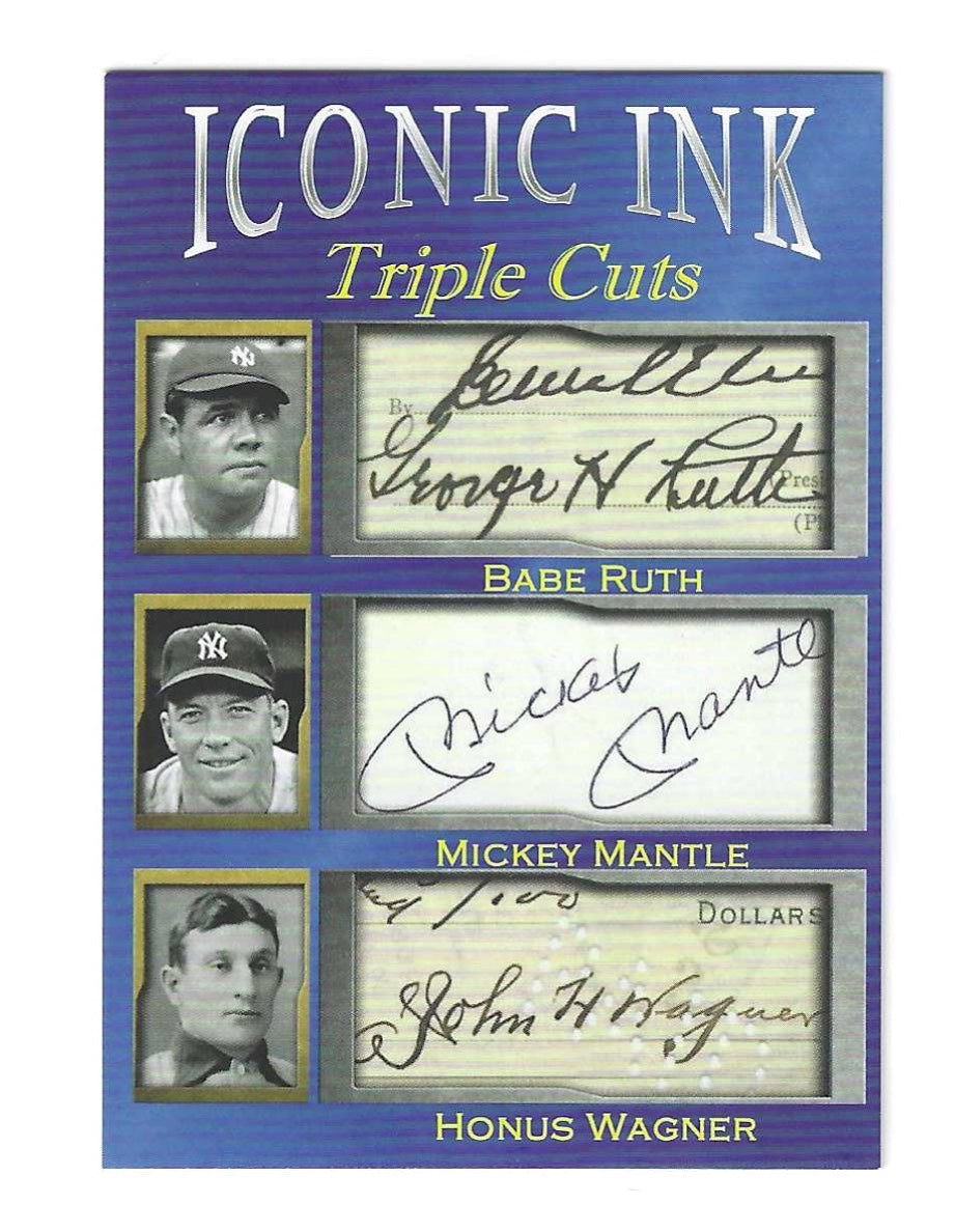 Babe Ruth Mickey Mantle Honus Wagner Iconic ink Facsimile Autographs Limited To 1000 made