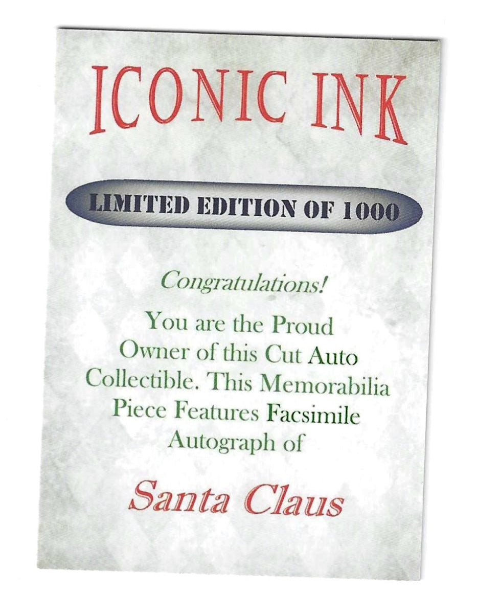 Holiday Santa Claus Iconic Ink facsimile Autograph Joke novelty trading card - Fun Gift Idea