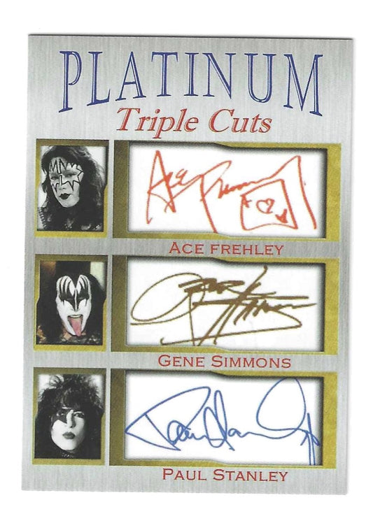 Kiss Ace Frehley Gene Simmons Paul Stanley Platinum Triple Cuts Limited to 1,000