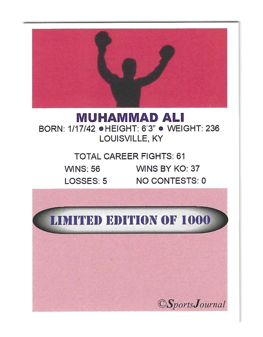 Muhammad Ali Sports Journal Card Heavyweight Champion Limited to 1000 made