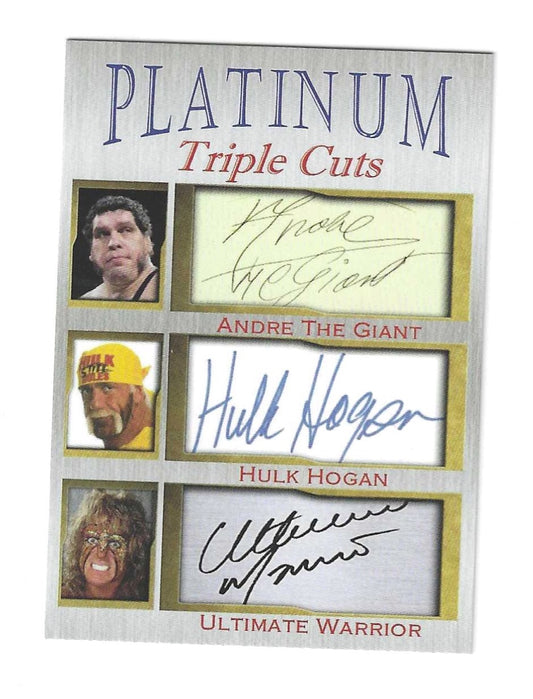 Andre the Giant Hulk Hogan Ultimate Warrior Platinum Cuts Facsimile Autographs Limited to 1,000 Made