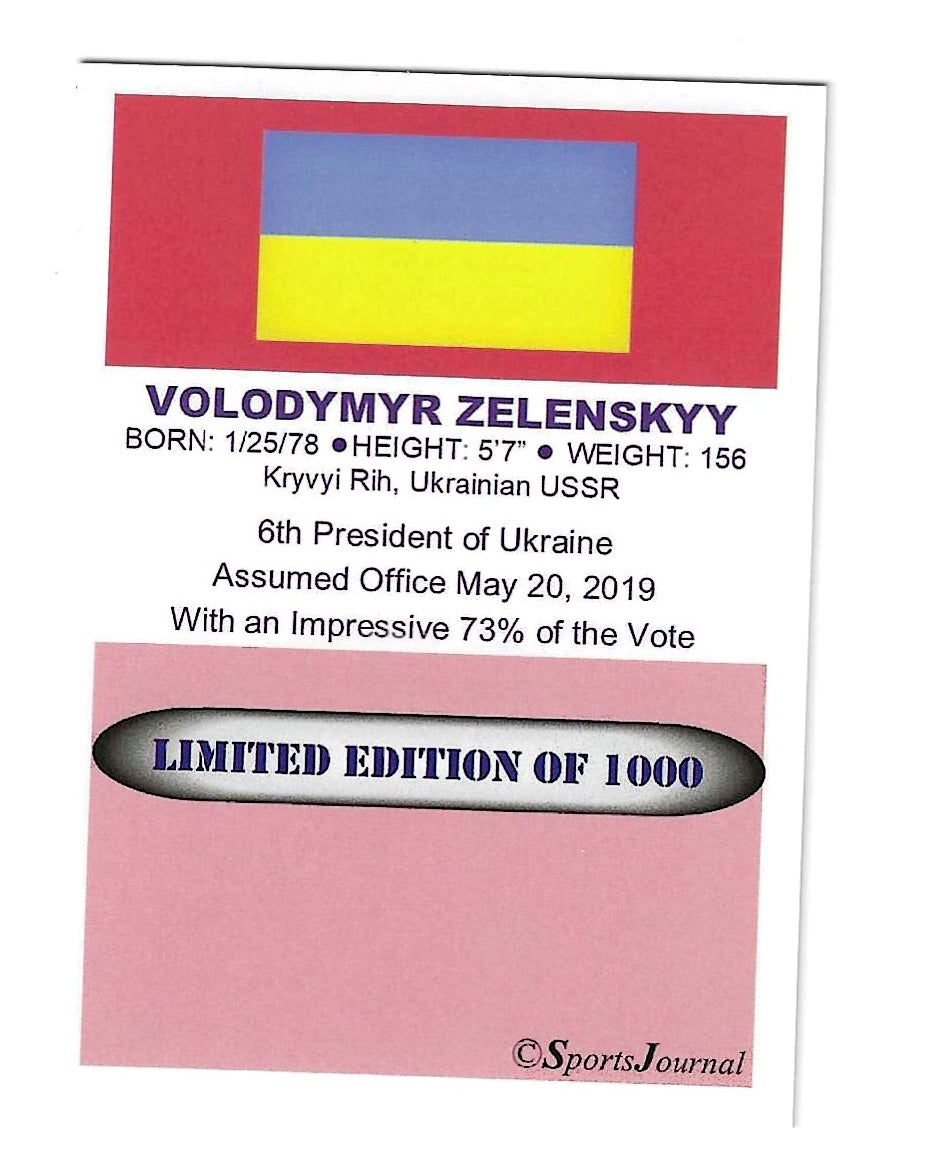 Volodymyr Zelenskyy Sports Journal 1986 Fleer Style custom card only 1000 made